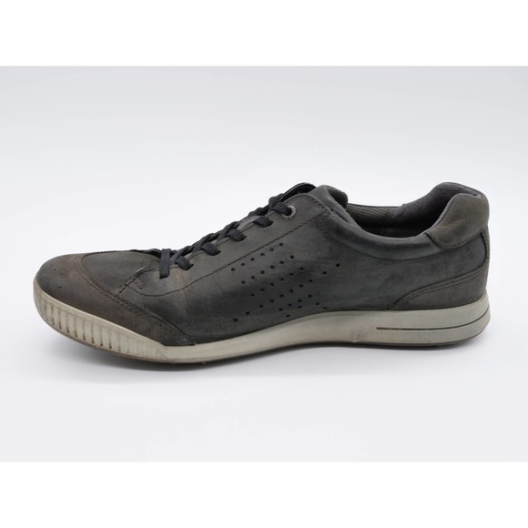 Ecco Golf Shoes Mens 12 Gray Leather Perforated Spikeless Lace Up Low Top - Picture 5 of 12